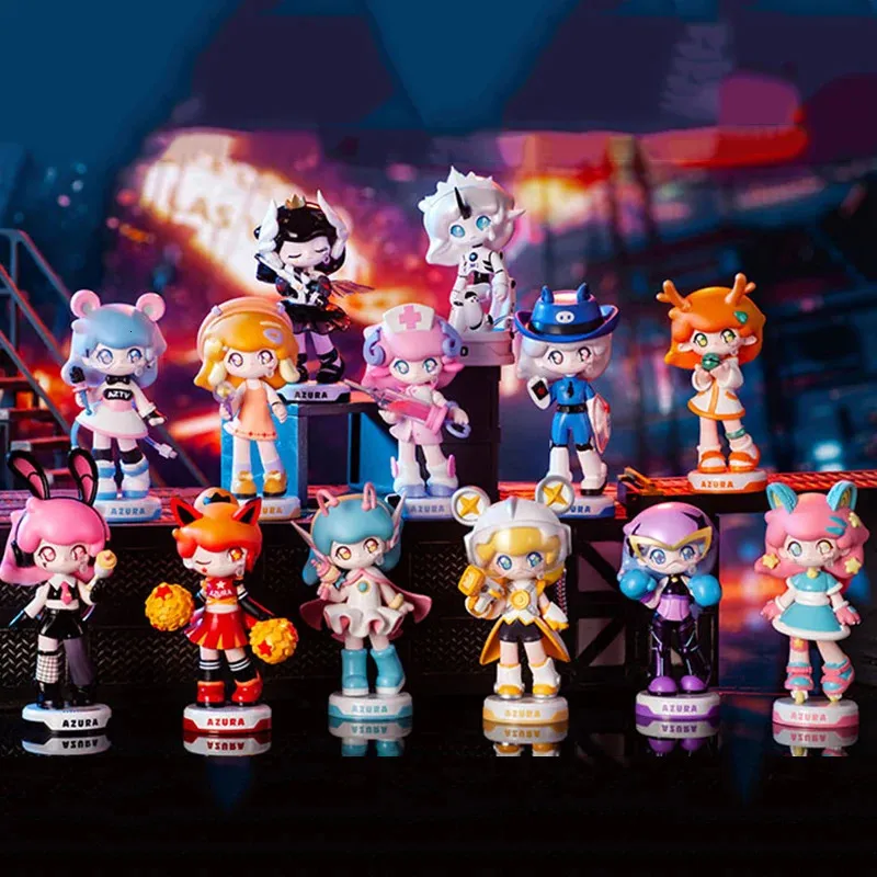 ポップマートアズラアニマルスポーツシリーズブラインドボックスおもちゃの推測バッグミステリーミステリーカイシャアクションフィギュアサプライサかわいいモデル240325