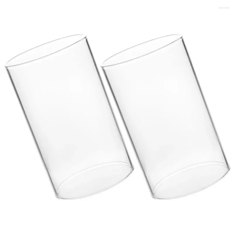 Kandelaars 2 stuks glazen cilinder doorzichtige afdekking eettafel decor rechte afdekkingen licht