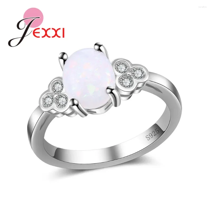 Cluster Rings Opal Stone Jewelry Est Crystal 925 Sterling Silver Finger For Woman Christmas Party Factory Wholesale Fast Ship