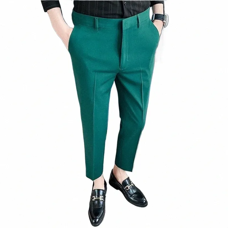 2023 Hommes Costume Pantalon Casual Bureau Haute Qualité Pantalon Cott Pantalon Busin Pour Hommes Fête De Mariage Dr Pantalon Social 29-36 E5Cu #