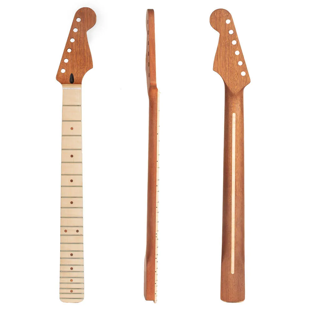 Matte und Grade ST-E-Gitarrenhals-Ahorngriffbrett-Blütenkerngriff-Pfirsichholzpfeife mit Mittellinie