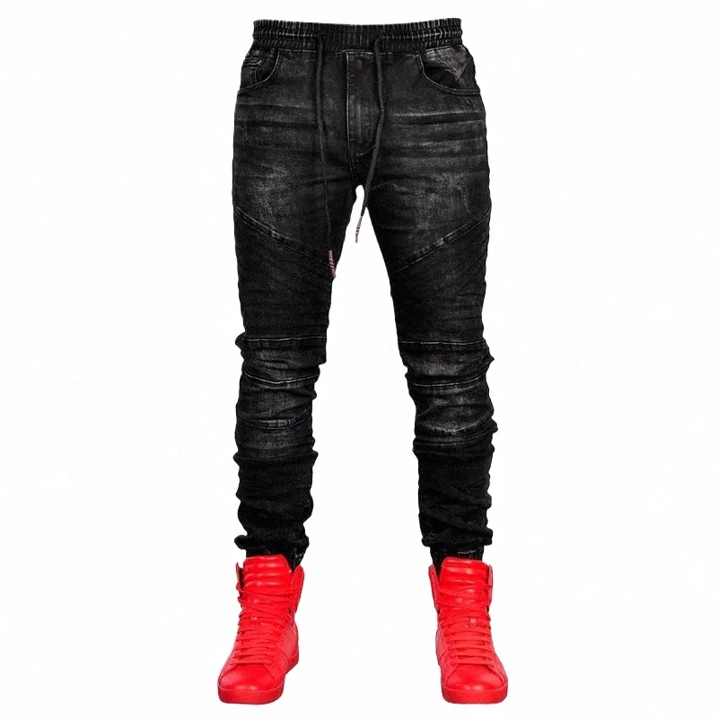 2022 frühjahr Und Sommer Neue männer Jeans Elastische Elastische Taille Harem Hosen Dünne Beiläufige Mid-Taille Gerade Hosen joggen Jeans Männer F59N #