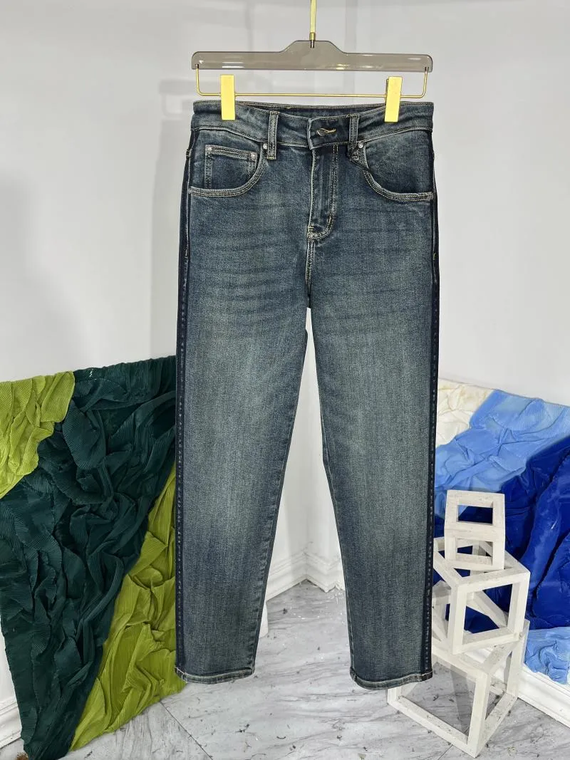 Jeans masculinos M03690 moda 2024 pista luxo design europeu estilo festa