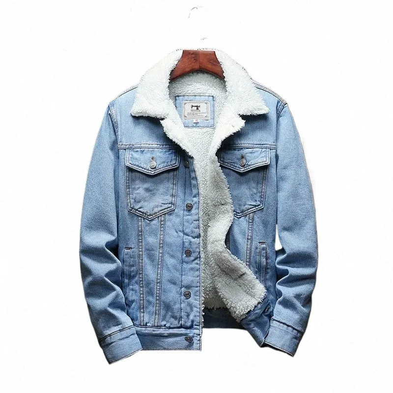 men Winter Jean Jackets Outerwear Warm Denim Coats New Men Large Size Wool Liner Thicker Winter Denim Jackets Plus Size XS-6XL s1OJ#