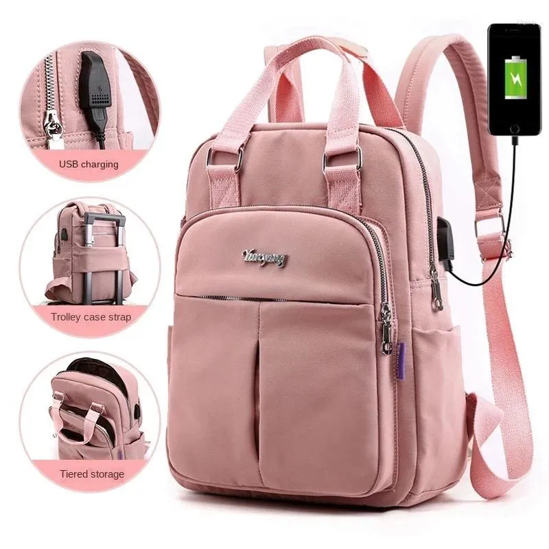 Mochilas escolares meninas laptop mochilas rosa homens carregamento usb bagpack mulheres mochila de viagem para meninos adolescentes mochila escolar 2024