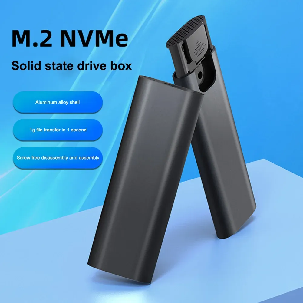 Enclosure M.2 NVME SATA SSD Case Dual Protocol Hard Drive Enclosure Aluminum Case TypeC USB3.1 10Gbps HDD Box for 2230/2242/2260/2280