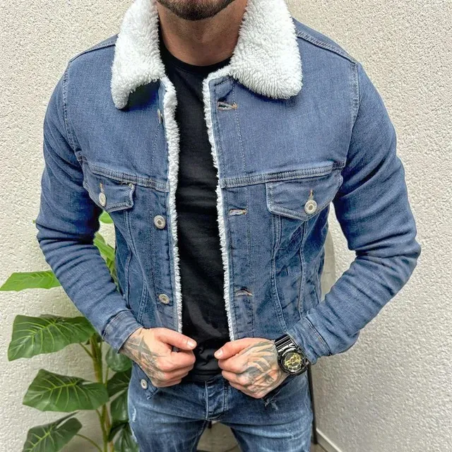 Wjnvfioo Fashion Men Jackets Spring Autumn Lapel Men's Denim