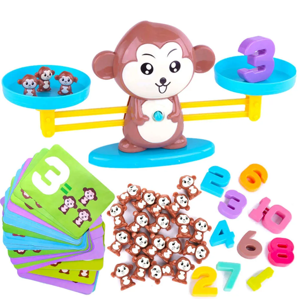 New Monkey Balance Game Montessori Educational For Kids Preschool Baby Development Number Teaching Children Math Toys