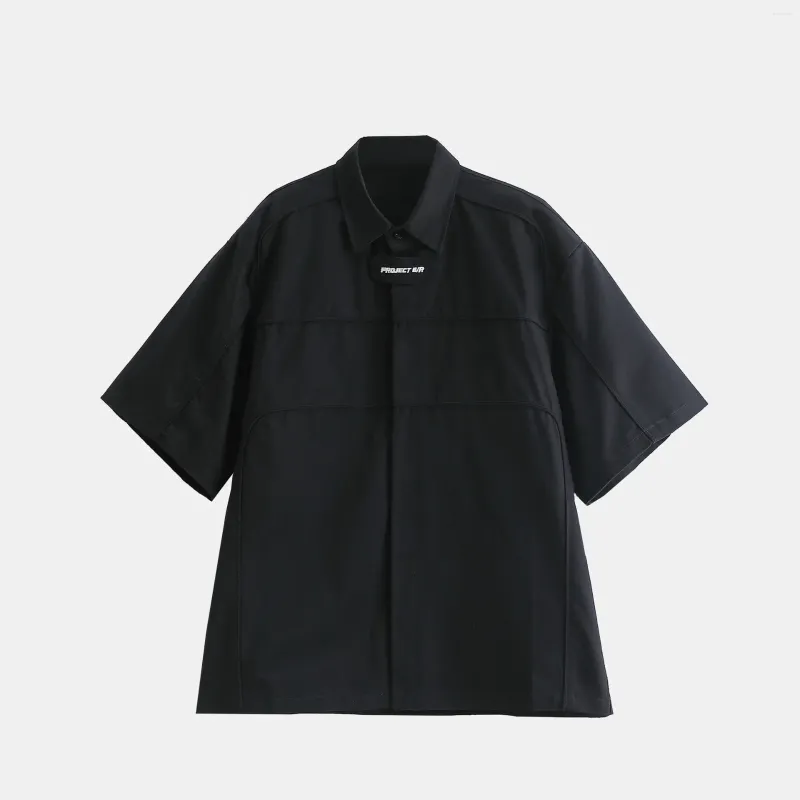 メンズカジュアルシャツの男性縞模様のグラデーションプロジェクトGrailzファッションコットンシャツハイポケットショートリーブサイズs m l＃u17