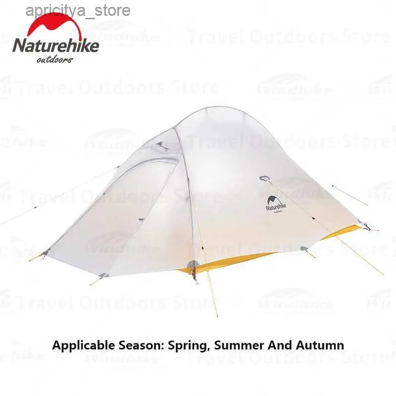 Tält och skydd NatureHike ryggsäck tält moln 10D silikon camping tält 2-person dubbelskikt bärbart utomhus vandringstält med gratis mat24327