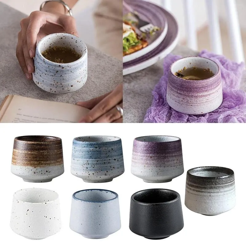 Xícaras Pires Tradicional Estilo Chinês Xícara de Chá Sem Alças Canecas Drinkware Cerâmica