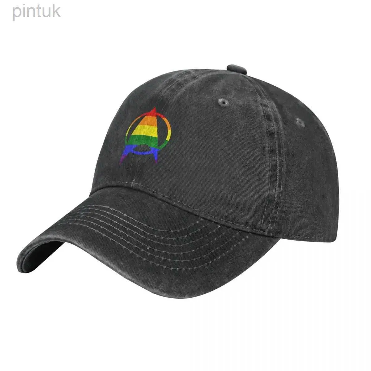 Ball Caps GayQueer Denim Baseball Cap Starfleet Pride Men Women Custom Trucker Hat Classic Running Hippie High Quality Snapback Cap 24327