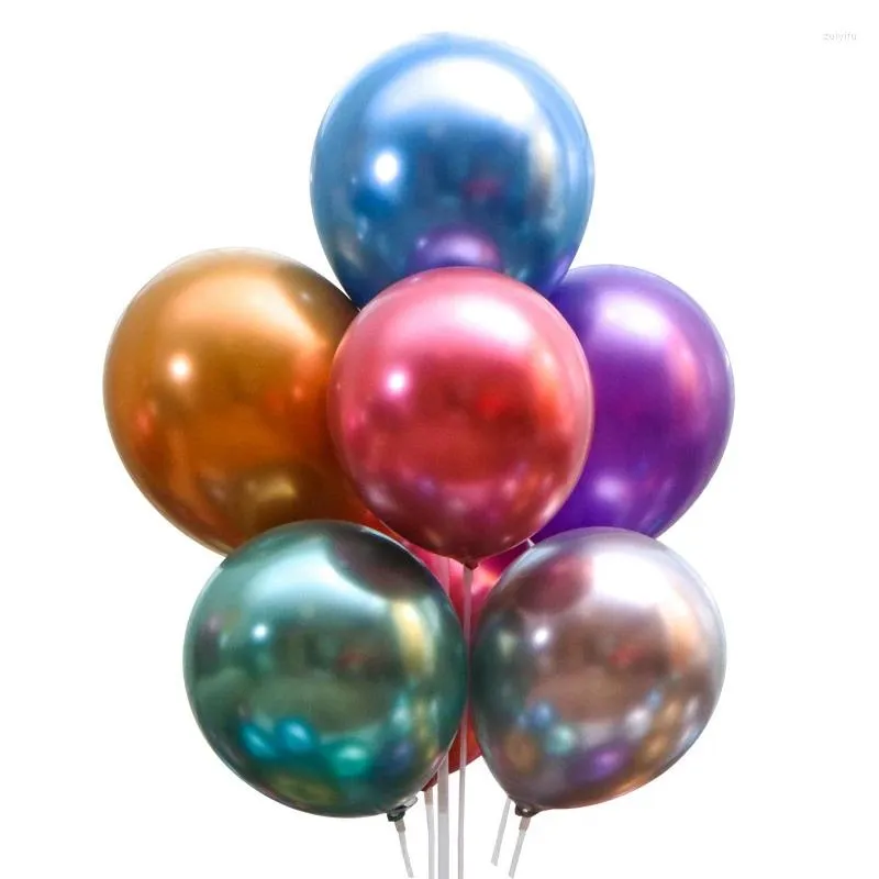 Fleurs décoratives 100 pièces 10 pouces ballons en latex de couleur métallique épais Chrome hélium Air brillant métal perle ballon Globos pour la décoration de fête