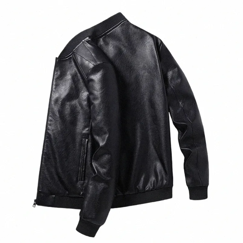 primavera autunno uomo casual moto biker giacca cappotti uomo vintage outwear giacca di pelle uomo fi giacca maschile plus size 8XL I2gw #