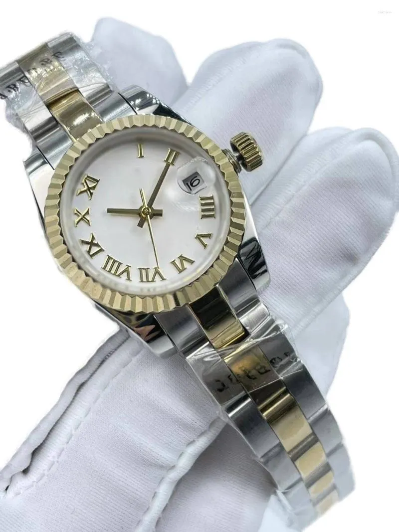 Montres-bracelets "Montres de mode pour femmes : montre mécanique de 26 mm avec fenêtre de calendrier et design unique"