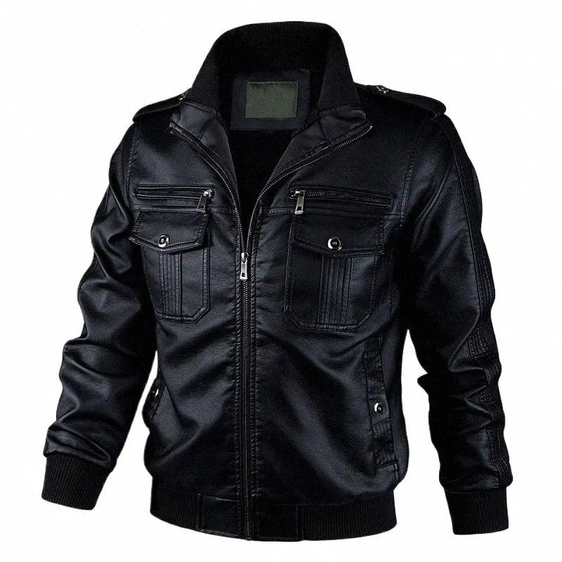 fi Quality Motorcycle Leather Jacket Men Autumn Winter Faux Leather Jacket Men Windbreak PU Leather Coat Man Outerwear 3XL W4FY#