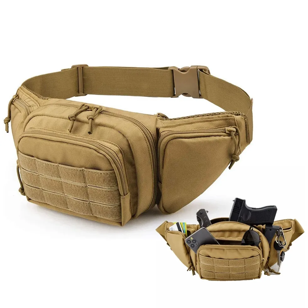 Bags Tactical Waist Pouch Invisible Gun Bag Men's Outdoor Sports Hunting Storage Pockets with Molle Strap Military Phone Belt Bags