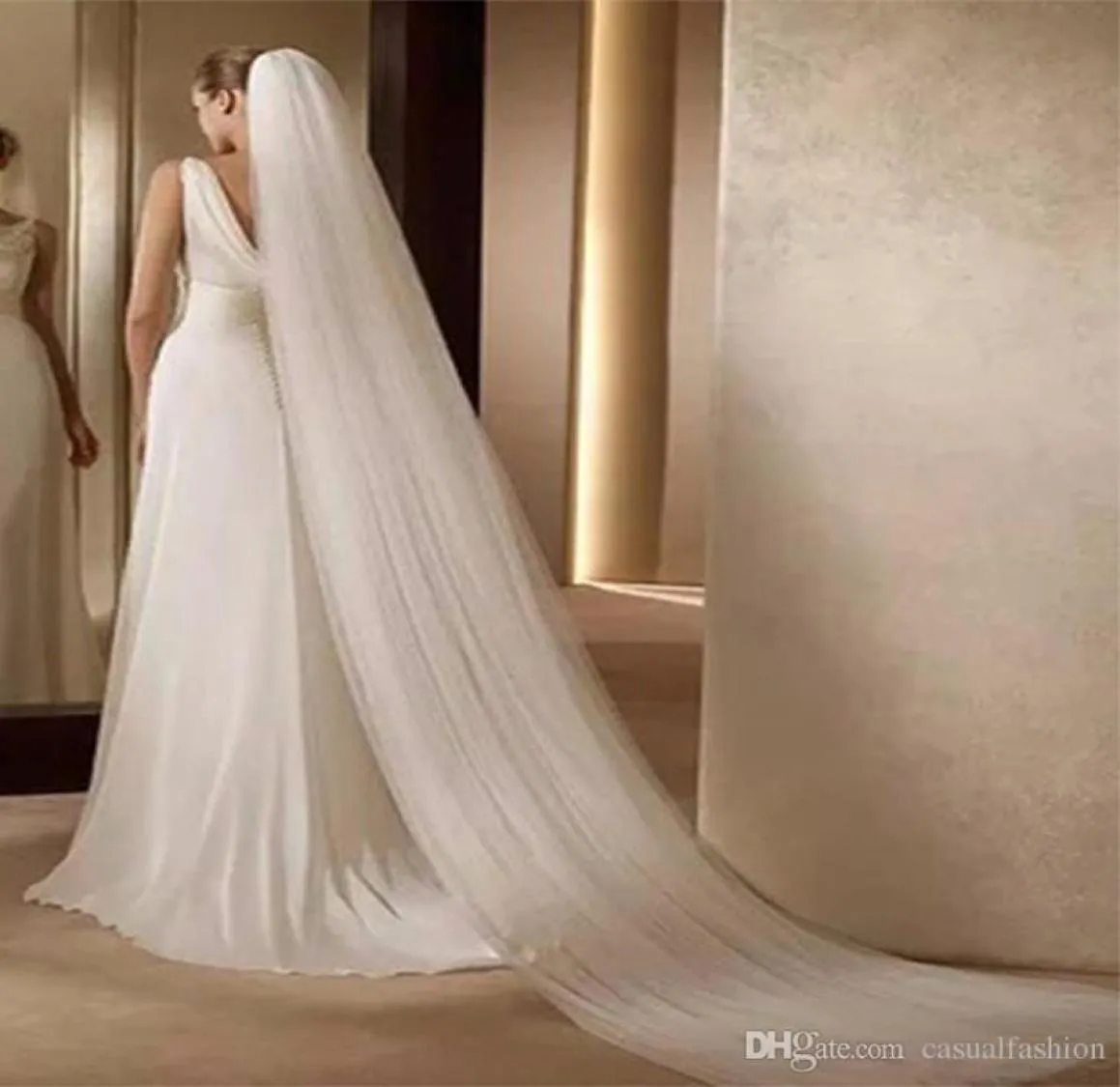 Accessoires de mariée de mariage blanc ivoire voile de mariée 3M Long voile de mariage Tulle longueur cathédrale voiles de mariée de mariage avec peigne8308432