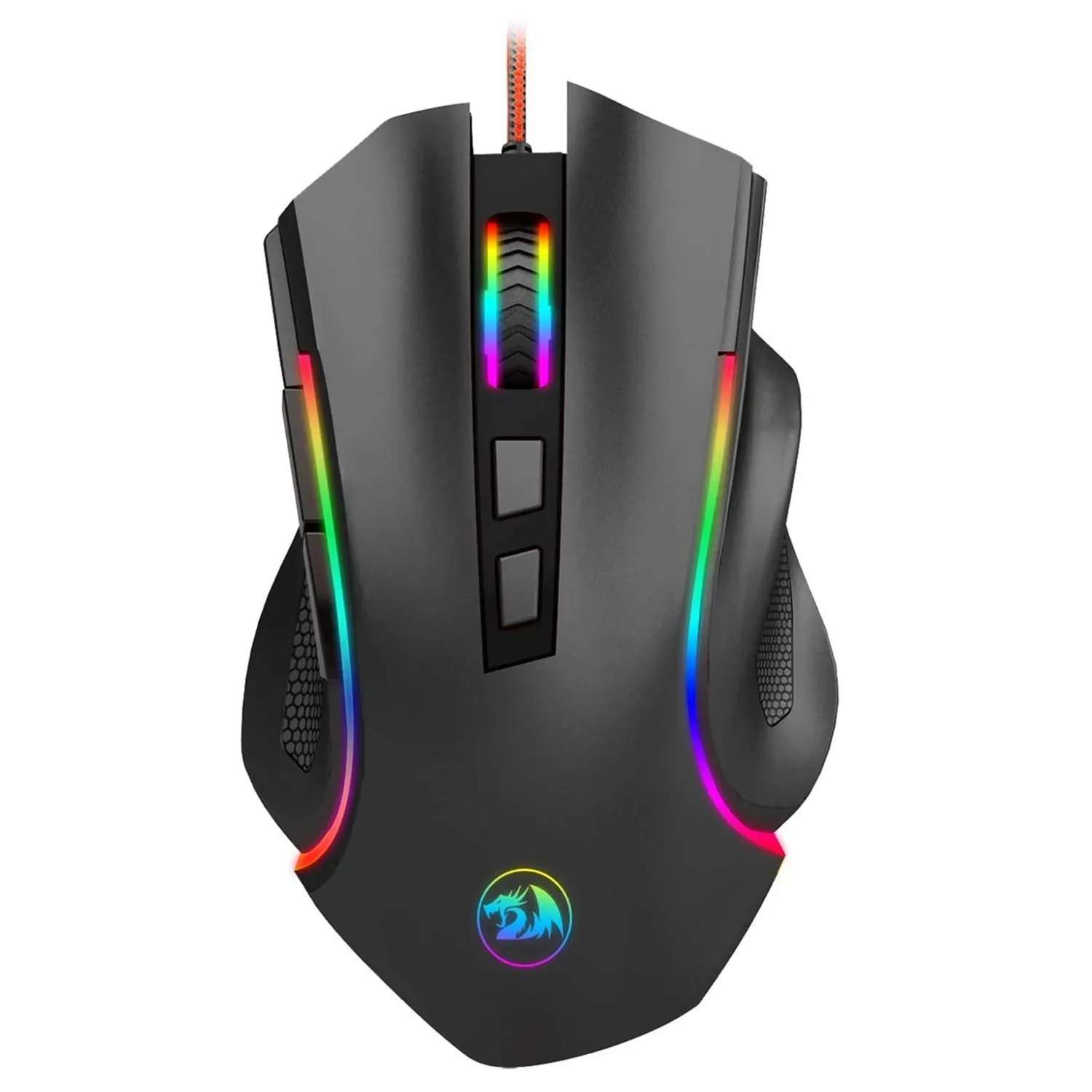 Mouse Redragon M607 RGB Mouse para jogos com fio Mouse ergonômico programável com 7 modos de luz de fundo de até 7200 DPI para jogadores de PC com Windows