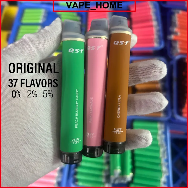 オリジナルファクトリーストレートヘアQSTパフ2800 Vapes使い捨て電子タバコ37 Flavros 0％2％5％