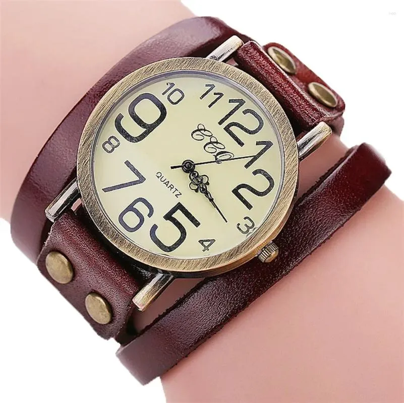 Orologi da polso Orologio da polso casual vintage in pelle di mucca Orologio da polso da donna Orologi classici da donna Relogio Feminino