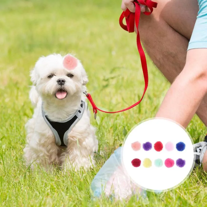 Hundebekleidung UEETEK Haustier elastisches Haarband Krawatte Stoffring für Welpenkatze Blumenkopfball (gemischtes Muster)