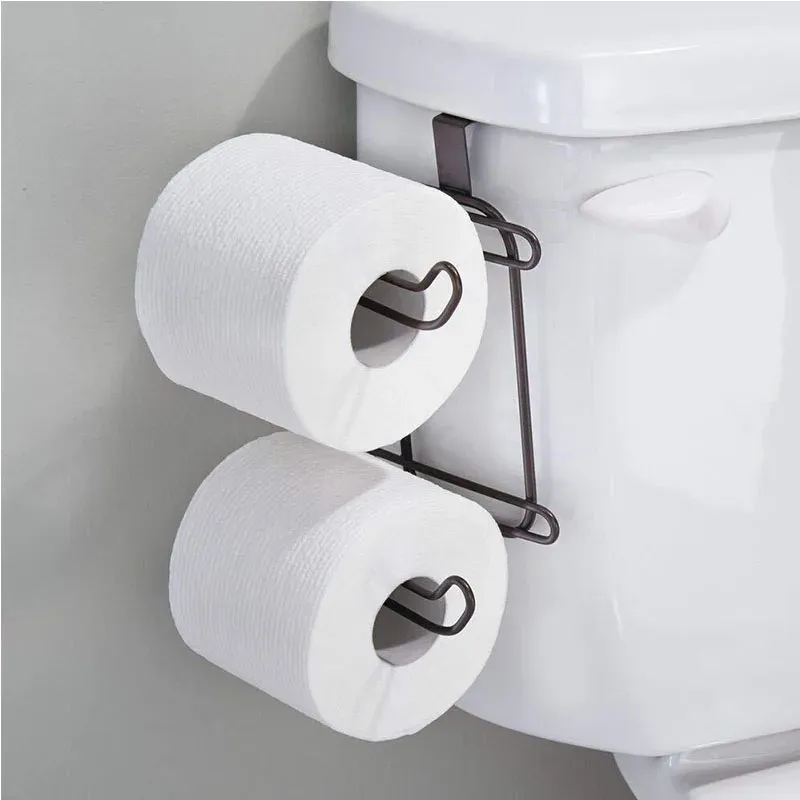 Soportes para colgar rollo de papel higiénico, soporte de metal para pañuelos, colgador de toallas, gancho, organizador para cocina, baño, puerta de gabinete