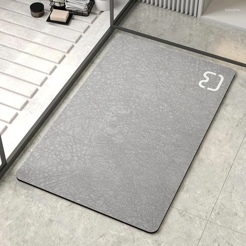 Carpets Pure Colour Simple Diatomaceous Earth Bathroom Mat Doorway Non-slip Foot Quick-drying Carpet