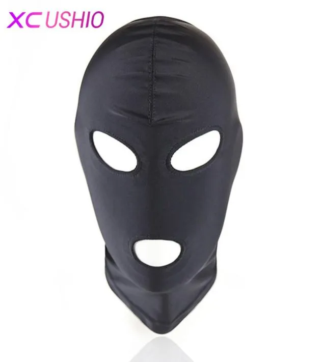 Lätt elastisk spandex Sexmaskhuvudfetisch huvudbonader sele bondage cosplay party mask vuxen spel sex leksaker för par 09212616