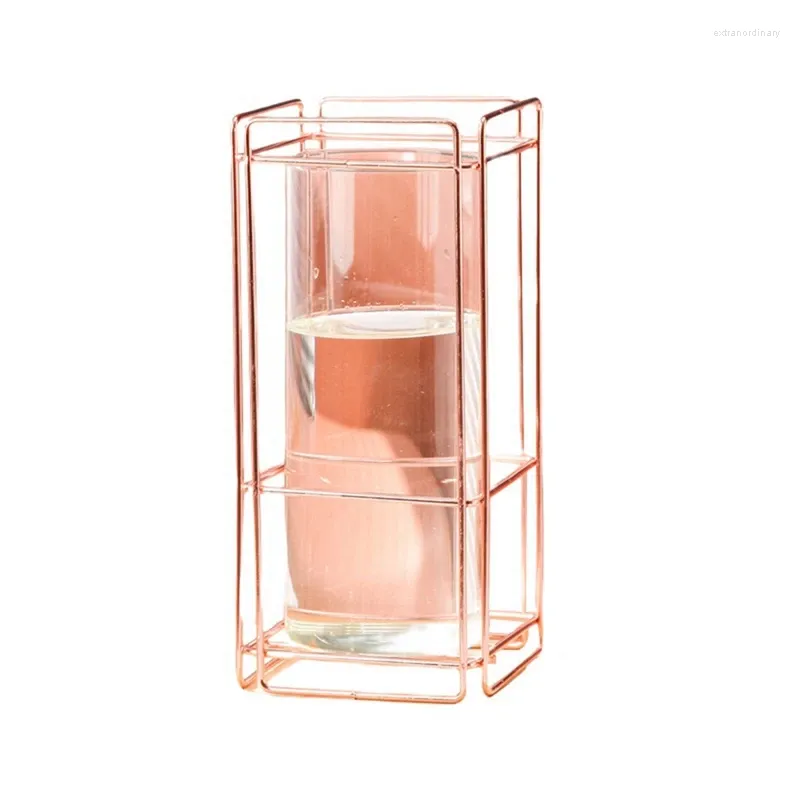 Promotion Vases!Vase en verre hydroponique, accessoires de décoration de maison, Arrangement de support de plante à fleurs en métal
