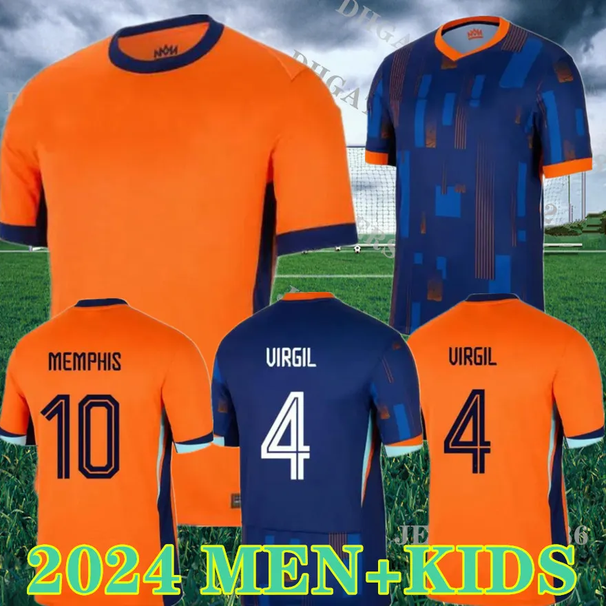 24 25 Holandia Memphis Soccer Jersey 23 24t koszulka Holland Club Jersey de Jong Virgil Dumfries Bergvijn koszulka Klaassen Blind de Ligt Men Kit Football Football Football