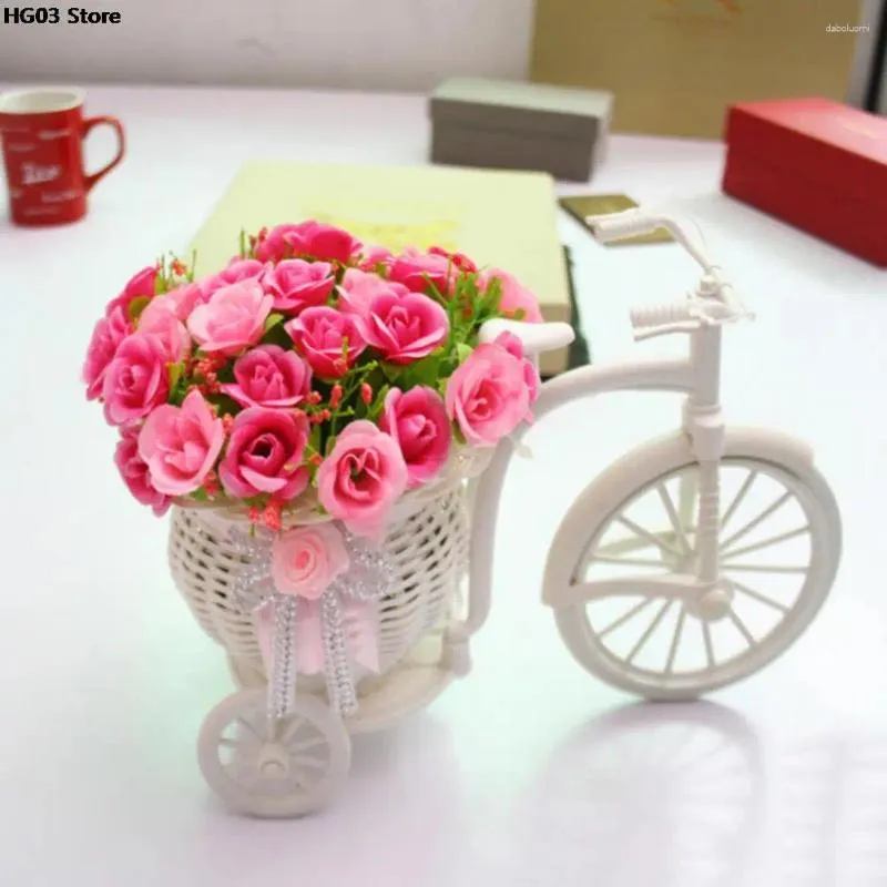 Vase Haodeba手作りの花の花瓶自転車/自転車バスケットホームデコレーションポットギフト26 16 12cm