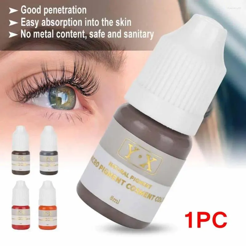 Tattoo Inks 8ml/garrafa Microblading Pigmment Ink Eyeliner Eyeliner Lip semi maquiagem permanente fácil de pintar arte corporal