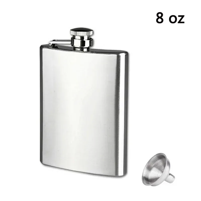 2024 4/8oc In Acciaio Inox Fiaschette Tasca Hip Flask Alcool Whisky Liquore Tappo A Vite Imbuto Liquore Fiaschetta