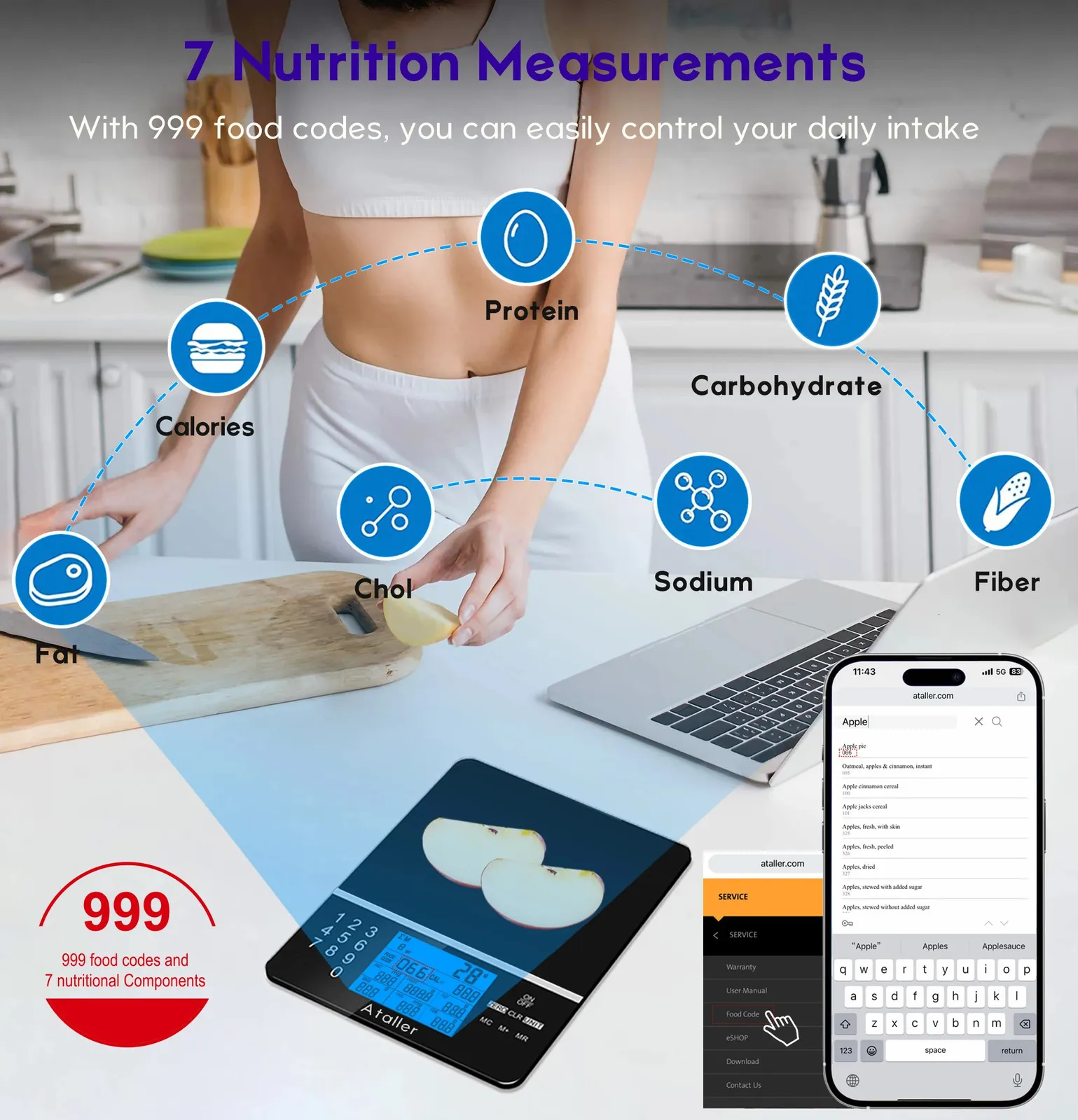 Digital Food Scale 5KG - Accurate Nutrition Scale for Calorie Counting,  Baking \u0026 Cooking - Shop Now! from Dhgate Household Scales - price 91.45, image size:1539x1600