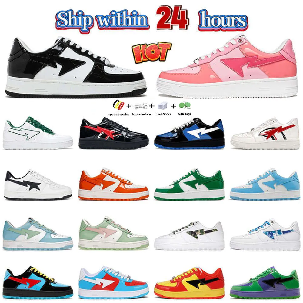 Designer shoes Casual shoes Men Platform Sneakers Shark White Black Patent Leather Blue Orange Green red Sports Mens Womens Jogging Walking Outdoor Sports Trainers