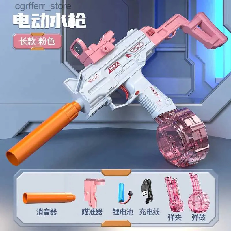 Gun Toys UZI SMG water gun electric pistol shooting toy gun fully automatic summer swimming pool beach toy children boys girls adults240327