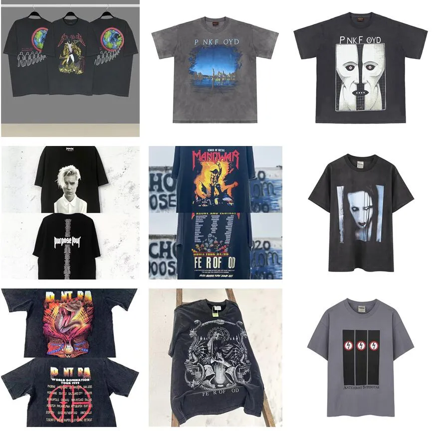 Mężczyźni T-shirt Summer Designer T Shirt Ubranie piekielne koszulka Mężczyzn Mężczyzn metalowy krótki rękaw