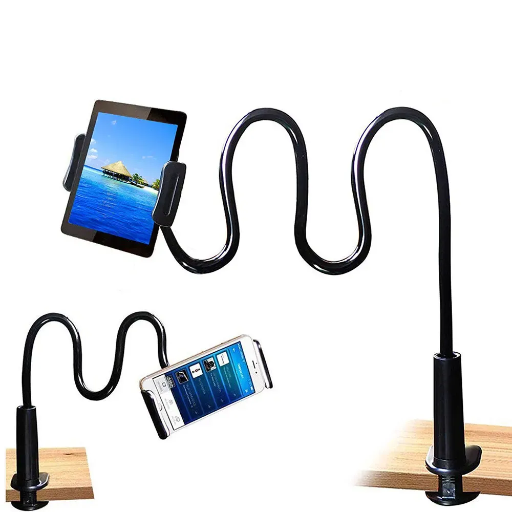 Stativ Wall Tablet Stand Holder Clip för iPad Pro 11 10.5 9.7 10.2 Xiaomi Samsung iPhone -telefon Lazy Flexible Long Arm Goosenhals Bracket