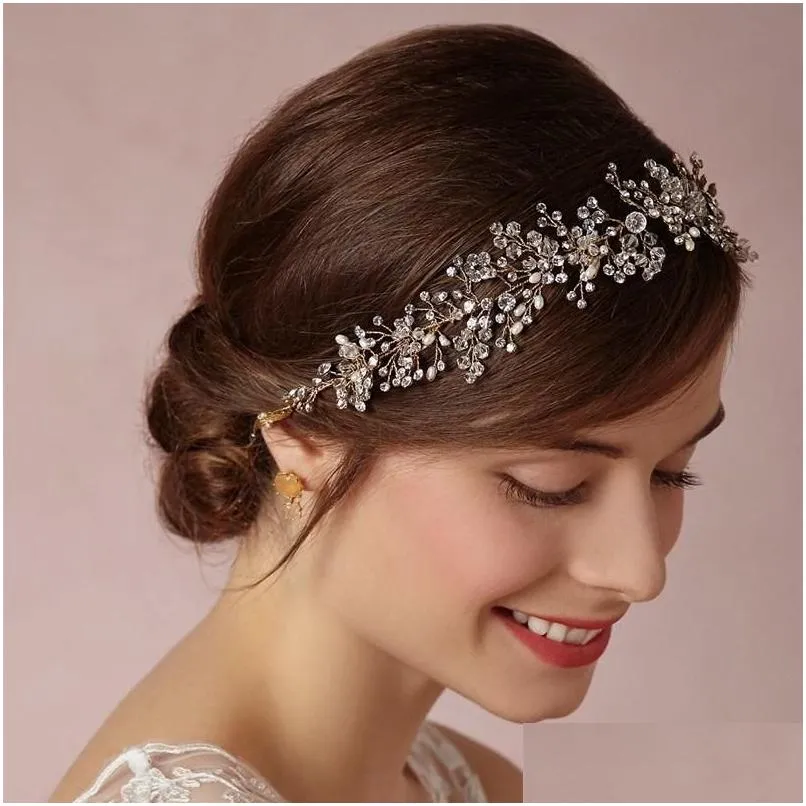 Horquillas EE. UU. Almacén Moda Flores de encaje Cristal Perlas Perlas Horquilla Clip para el cabello para mujeres Accesorios nupciales Joyería Drop Entrega Ha Oti2J