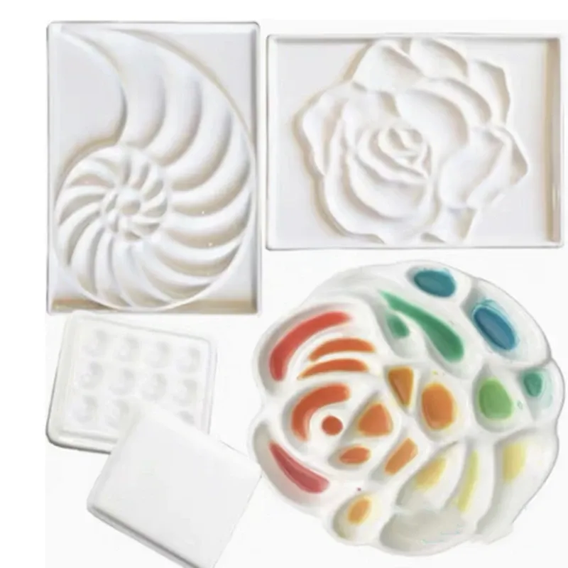 Conjuntos Conjuntos de cerámica Paleta de acuarela Paleta de cerámica Paleta de cerámica de cerámica Pintura de pintura con flores de flores Cortina