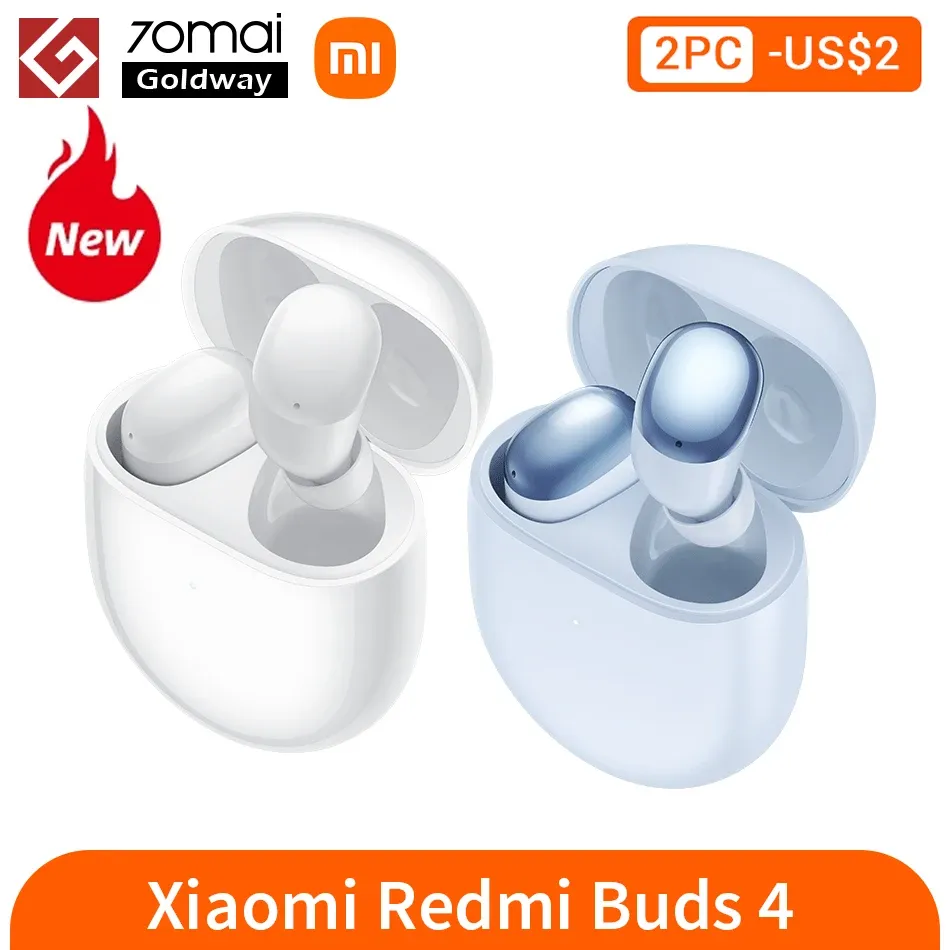 Oortelefoon Xiaomi Redmi Buds 4 TWS oortelefoon Bluetooth 5,2 km True draadloze headset 35DB Actieve ruisonderdrukking voor Xiaomi 11 Smartphone 12