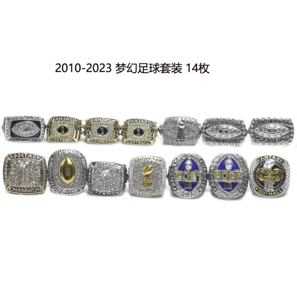 Conjunto de anéis de campeão do Fantasy Football Ffl 14 2010-2023