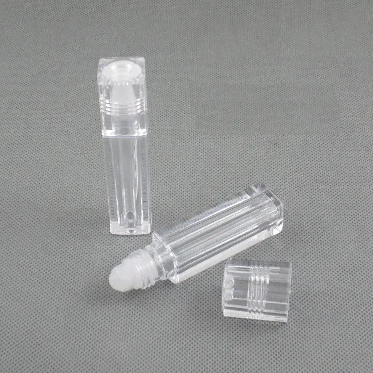 6.5ml Square Lip Gloss Oil Roll On Bottle Portable Empty Refillable Makeup Container Tube Vials WB2146