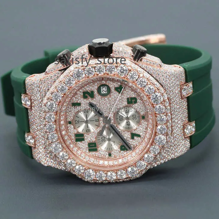 2023 Hip Hop Top Brand Luxury Watch VVS Clarity Moissanite Studded Diamond Watch for Womens