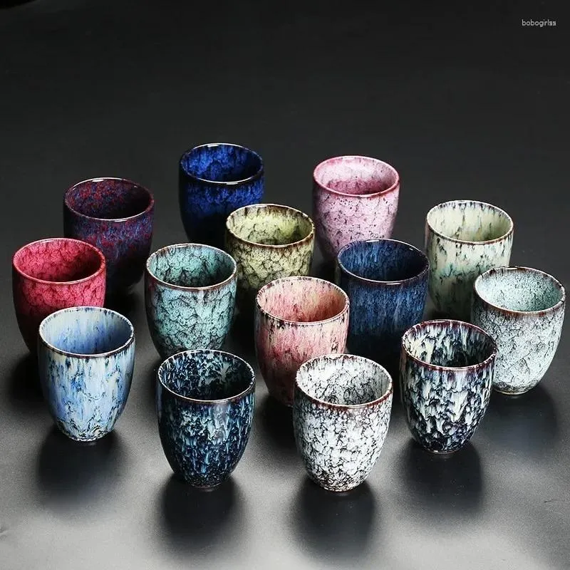 Tasses Soucoupes 1 pièces/3 pièces Changement De Four Chine Tasse En Céramique Style Japonais Porcelaine Thé Poterie Ménage Café Drinkware En Gros