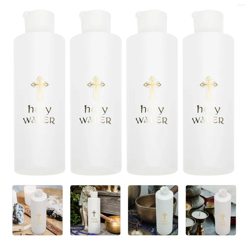 Vazen 4 stuks Wijwaterfles Professionele delicate container Kleine plastic doopvoorraadfles Draagbare exorcisme