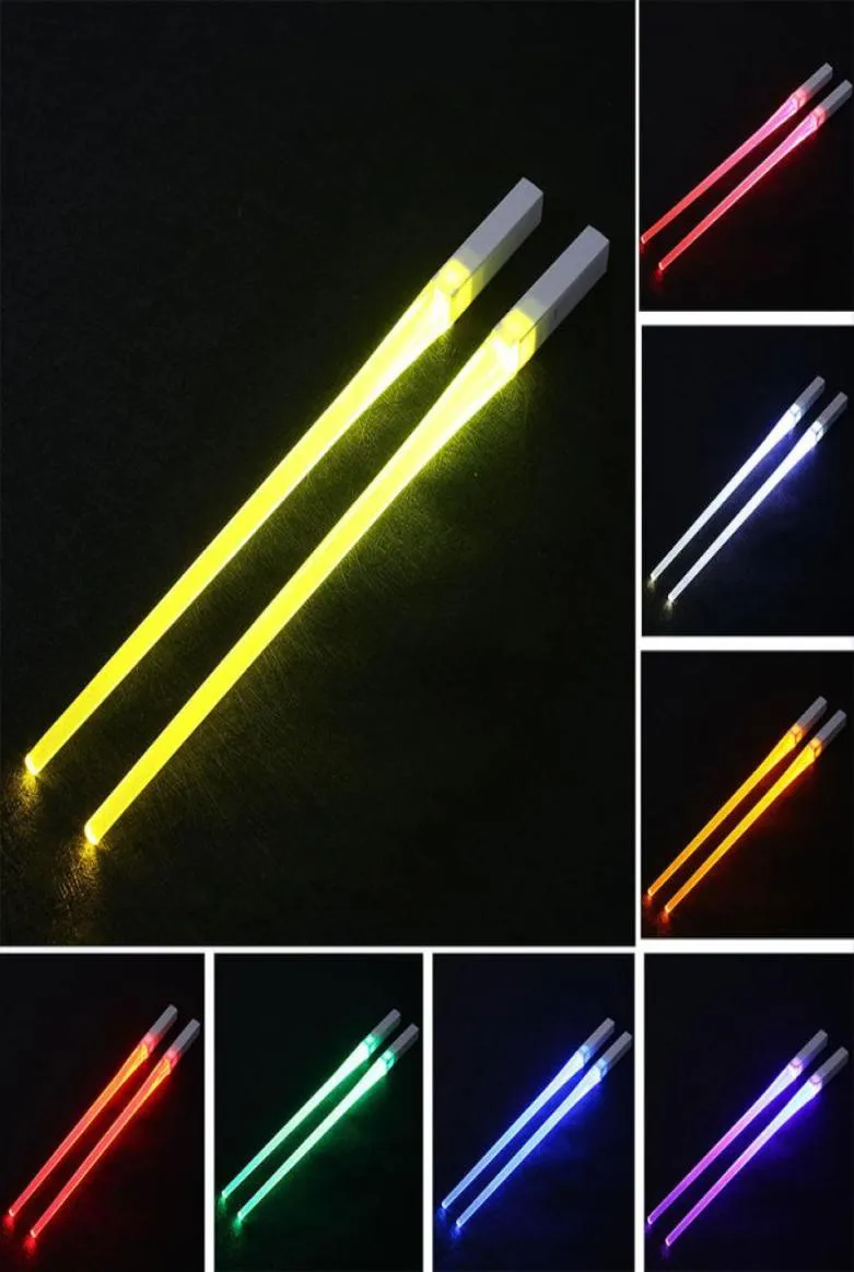 Chopsticks LED Lightsaber Reusable Light Up Chopstick Kitchen Party Tableware Creative Durable Glowing Gifts1144562