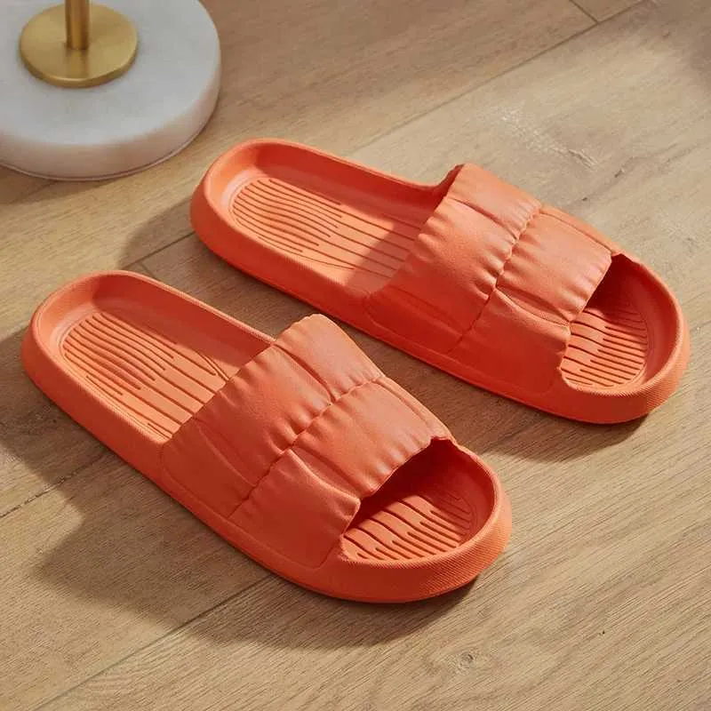 Hausschuhe Hausschuhe Sommer Badezimmer Slipper Anti-Rutsch Eva Sower Slides Damen Solid Swimming Pool Flip Floor Indoor Ome 2023 Soes H240326SK26