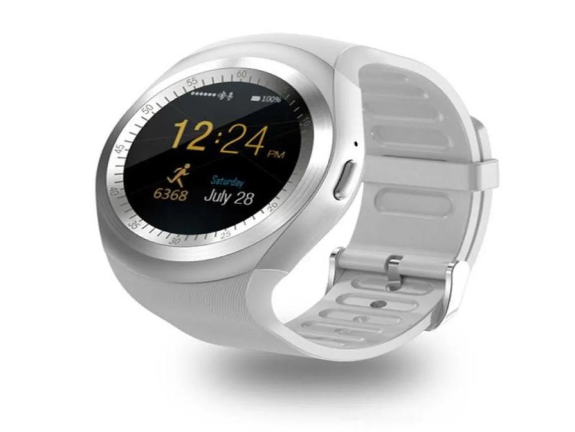 Bluetooth Y1 Smart Watches Reloj Relogio Android Smartwatch Phone Call Sim TF Camera Sync för Sony HTC Huawei Xiaomi telefonklocka8872289